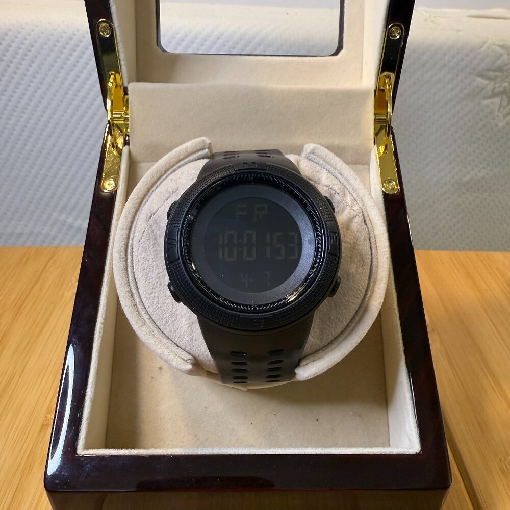 Heavy Duty Blacked Out Digital Multifunction Watch, 49mm